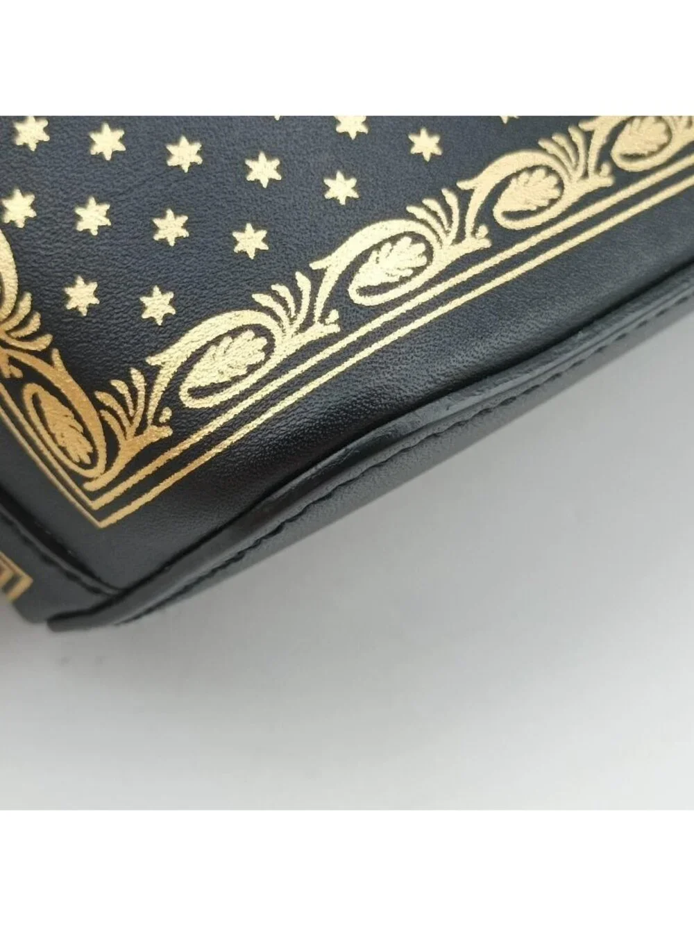 Gucci Sega Collaboration Guccy Print Black Leather Shoulder Bag